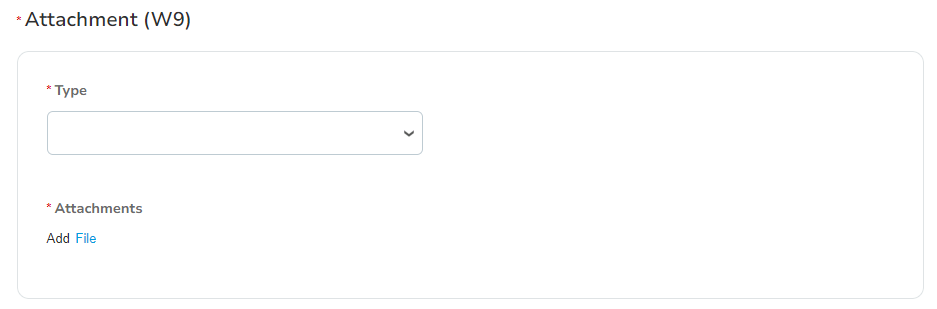 Screenshot of attachments form on the Coupa Supplier Portal.